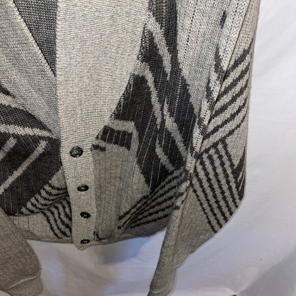 Jun Yumiko Tamura Cardigan Sweater Men’s XL Tan Brown 100% Laine Wool Vtg 80’s - Picture 7 of 12